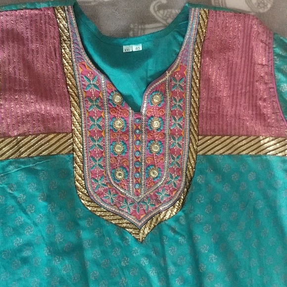 Boho / India / Beautiful Colorful Dress XXL / 40 Excellent Condition - Picture 3 of 4